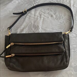 Vince Camuto shoulder purse with 2 zip and 1 middle section